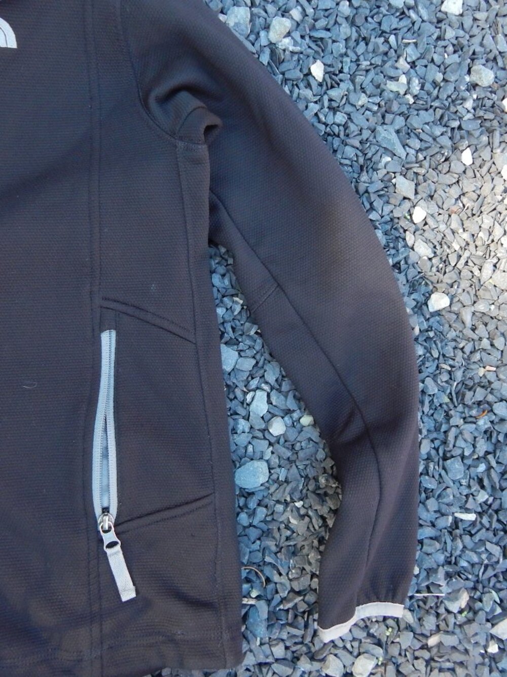 The North Face Mens Full Zip Jacket Size Medium Black Waffle Grid Pattern - Picture 3 of 4
